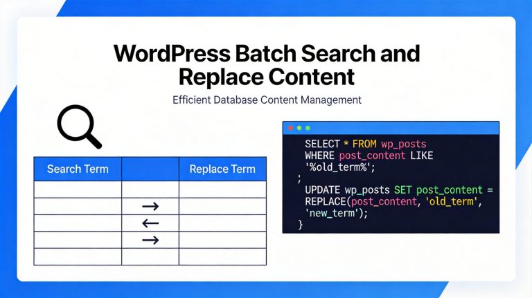 WordPress批量查找替换内容 - 3种方法高效修改全站数据